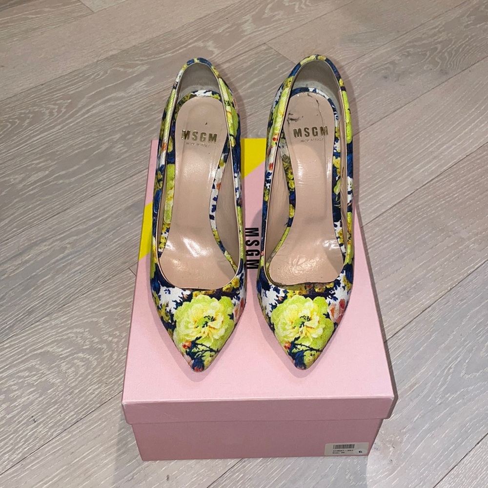 MSGM Floral Shoes, Heels, Size 38